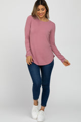 Mauve Basic Long Sleeve Top