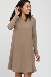 Taupe Knit Basic Dress