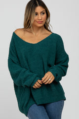 Teal V-Neck Soft Sweater