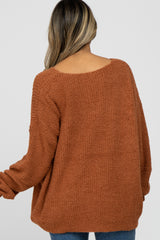 Camel V-Neck Soft Sweater