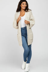 Beige Soft Popcorn Knit Cardigan