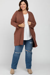 Rust Brushed Knit Plus Cardigan