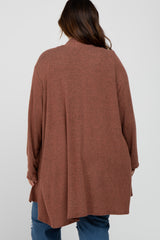 Rust Brushed Knit Plus Cardigan