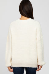 Ivory Fuzzy Chunky Knit Sweater