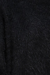 Black Fuzzy Chunky Knit Sweater