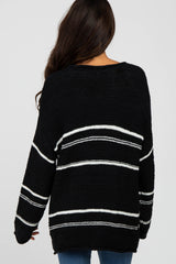 Black Striped Knit Sweater