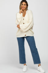 Ivory Knit Button Front Cardigan