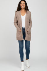 Taupe Popcorn Knit Cardigan