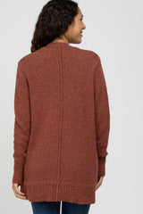 Mauve Popcorn Knit Cardigan