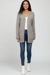 Grey Popcorn Knit Cardigan