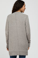 Grey Popcorn Knit Cardigan