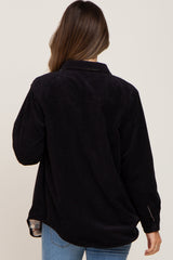 Black Reversible Maternity Shirt Jacket