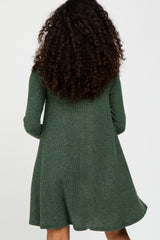 Olive Brushed Mock Neck Dress