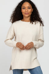 Cream Knit Long Sleeve Maternity Sweater