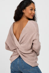 Light Pink Knot Back Sweater