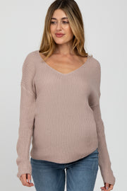 Light Pink Knot Back Maternity Sweater