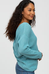 Blue Knot Back Sweater