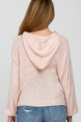 Light Pink Hooded Maternity Sweater