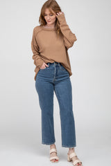 Camel Exposed Seam Long Sleeve Top