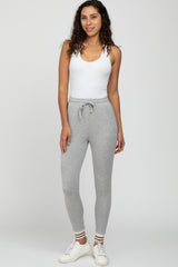 Heather Grey Striped Cuff Sweatpants