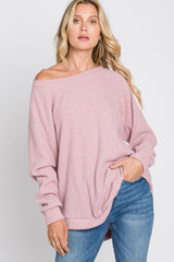 Pink Brushed Ribbed Long Sleeve Top