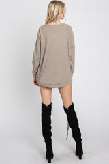 Mocha Brushed Ribbed Long Sleeve Top