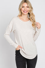 Ivory Heathered Long Dolman Sleeve Top