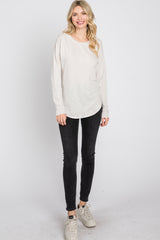 Ivory Heathered Long Dolman Sleeve Top