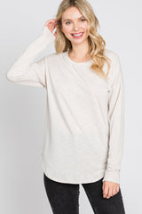 Ivory Heathered Long Dolman Sleeve Top