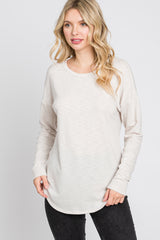 Ivory Heathered Long Dolman Sleeve Top