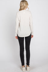 Ivory Heathered Long Dolman Sleeve Top