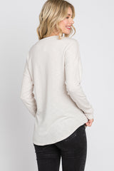 Ivory Heathered Long Dolman Sleeve Top