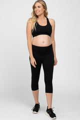 Black Mesh Racerback Maternity Sports Bra