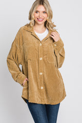 Camel Corduroy Pocket Front Shacket