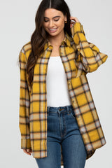 Yellow Plaid Button Down Top