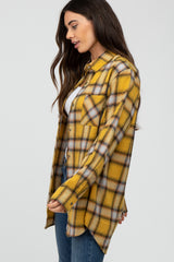 Yellow Plaid Button Down Top