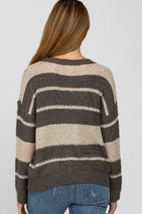 Olive Colorblock Striped Knit Maternity Top