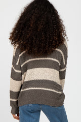 Olive Colorblock Striped Knit Top