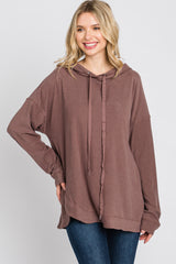 Mocha Soft Brushed Hooded Top