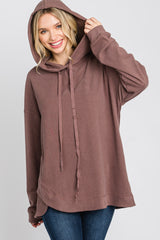 Mocha Soft Brushed Hooded Top