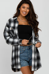 Black Plaid Flannel Shacket