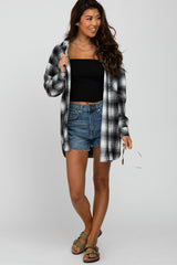 Black Plaid Flannel Shacket