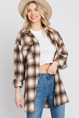 Brown Plaid Flannel Shacket