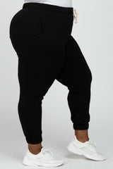 Black Soft Drawstring Plus Sweatpants