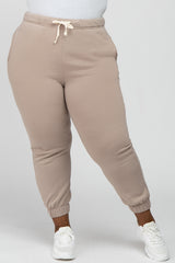 Light Mocha Soft Drawstring Plus Sweatpants