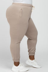 Light Mocha Soft Drawstring Plus Sweatpants