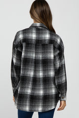 Black Plaid Maternity Shacket