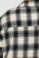 Black Plaid Curved Hem Shacket