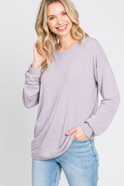 Lavender Basic Long Sleeve Top