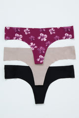 Multi-Color Floral Seamless Thong Set